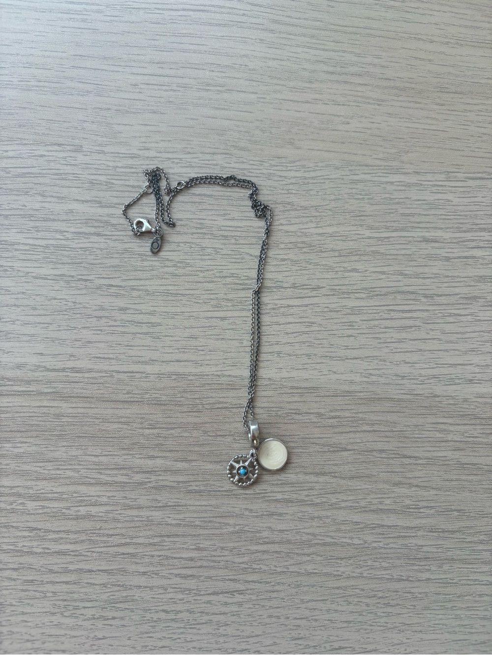 Pandora Sterling Silver 'Follow Your Dreams Compass' Charm + Necklace